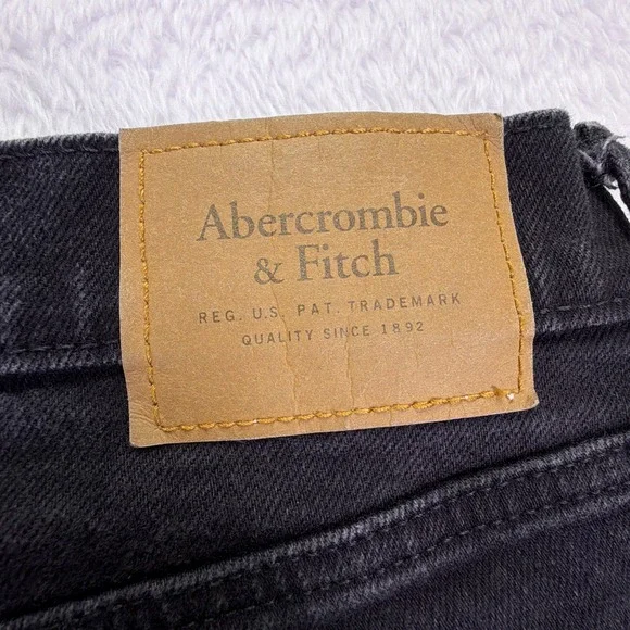 Abercrombie & Fitch Jeans Mens 32x30 Skinny Black Distress Stretch Denim‎ - Picture 5 of 8